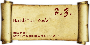 Halász Zoé névjegykártya