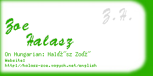 zoe halasz business card